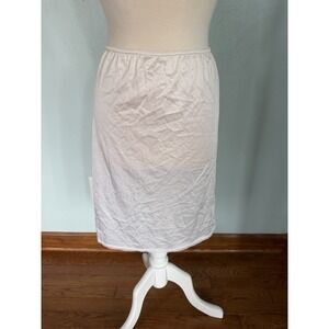 Bestform White Elastic Waist‎ - 23" Long Half Slip with Slit Valentines Day Sz S